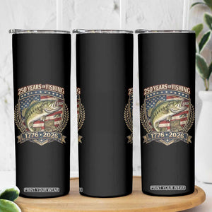 Vintage 250 Years Of Fishing Skinny Tumbler American Flag Fisherman TS12 Print Your Wear
