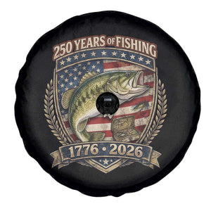 Vintage 250 Years Of Fishing Spare Tire Cover American Flag Fisherman TS12 Print Your Wear