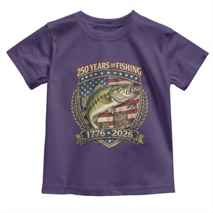Vintage 250 Years Of Fishing Toddler T Shirt American Flag Fisherman TS12 Purple Print Your Wear