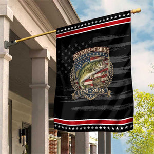 Vintage 250 Years Of Fishing Patriotic Garden Flag American Flag Fisherman TS12 Distressed Black Red Print Your Wear