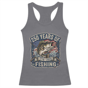 Vintage 250 Years Of Fishing Racerback Tank Top Patriotic Angler TS12 Charcoal Print Your Wear