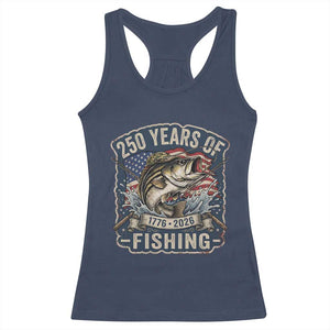 Vintage 250 Years Of Fishing Racerback Tank Top Patriotic Angler TS12 Navy Print Your Wear