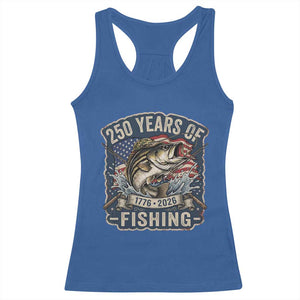 Vintage 250 Years Of Fishing Racerback Tank Top Patriotic Angler TS12 Royal Blue Print Your Wear