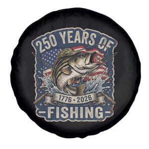 Vintage 250 Years Of Fishing Spare Tire Cover Patriotic Angler TS12 Print Your Wear