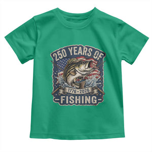 Vintage 250 Years Of Fishing Toddler T Shirt Patriotic Angler TS12 Irish Green Print Your Wear