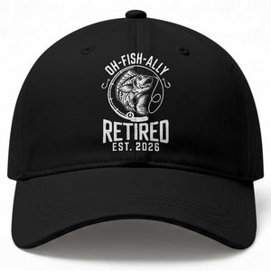 Officially Retired Est 2026 Fishing Baseball Cap Funny Fishing Retirement Gift TS12 Print Your Wear