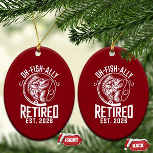 Officially Retired Est 2026 Fishing Ceramic Ornament Funny Fishing Retirement Gift TS12 Print Your Wear