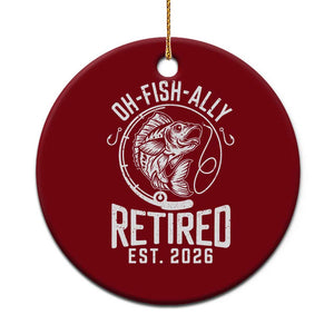 Officially Retired Est 2026 Fishing Ceramic Ornament Funny Fishing Retirement Gift TS12 1pc Red Print Your Wear
