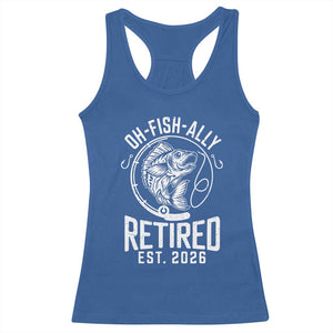 Officially Retired Est 2026 Fishing Racerback Tank Top Funny Fishing Retirement Gift TS12 Royal Blue Print Your Wear