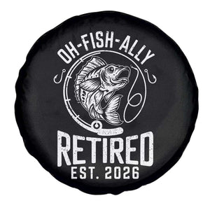 Officially Retired Est 2026 Fishing Spare Tire Cover Funny Fishing Retirement Gift TS12 Print Your Wear
