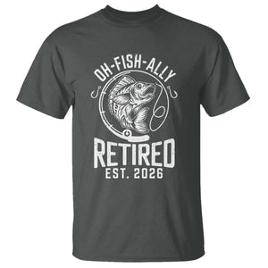 Officially Retired Est 2026 Fishing T Shirt Funny Fishing Retirement Gift TS12 Dark Heather Print Your Wear