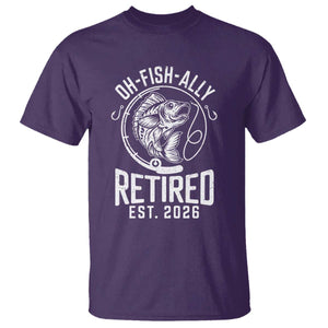 Officially Retired Est 2026 Fishing T Shirt Funny Fishing Retirement Gift TS12 Purple Print Your Wear