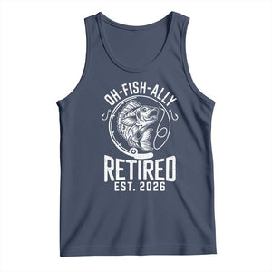 Officially Retired Est 2026 Fishing Tank Top Funny Fishing Retirement Gift TS12 Navy Print Your Wear