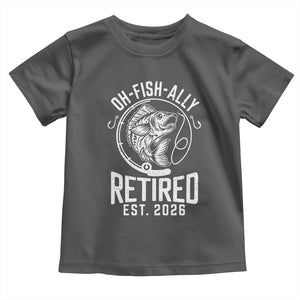 Officially Retired Est 2026 Fishing Toddler T Shirt Funny Fishing Retirement Gift TS12 Dark Heather Print Your Wear