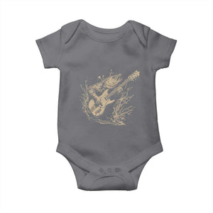 Vintage Trout Playing Guitar Baby Onesie Funny Fishing Musician Gift TS12 Charcoal Print Your Wear