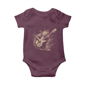 Vintage Trout Playing Guitar Baby Onesie Funny Fishing Musician Gift TS12 Maroon Print Your Wear