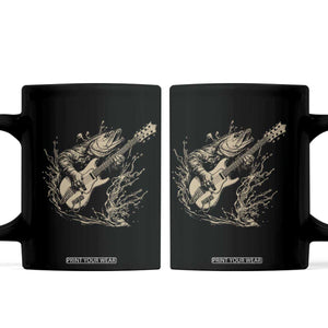 Vintage Trout Playing Guitar Coffee Mug Funny Fishing Musician Gift TS12 Black Print Your Wear