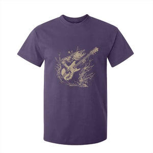 Vintage Trout Playing Guitar T Shirt For Kid Funny Fishing Musician Gift TS12 Purple Print Your Wear