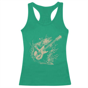Vintage Trout Playing Guitar Racerback Tank Top Funny Fishing Musician Gift TS12 Irish Green Print Your Wear