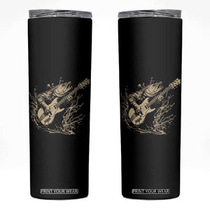 Vintage Trout Playing Guitar Skinny Tumbler Funny Fishing Musician Gift TS12 Black Print Your Wear