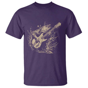 Vintage Trout Playing Guitar T Shirt Funny Fishing Musician Gift TS12 Purple Print Your Wear