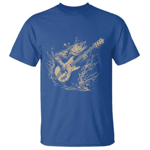 Vintage Trout Playing Guitar T Shirt Funny Fishing Musician Gift TS12 Royal Blue Print Your Wear