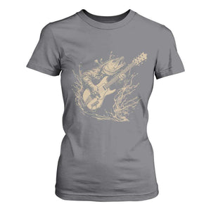 Vintage Trout Playing Guitar T Shirt For Women Funny Fishing Musician Gift TS12 Charcoal Print Your Wear