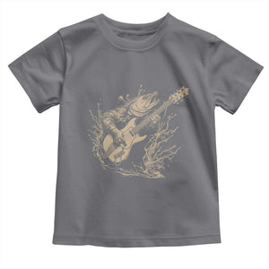 Vintage Trout Playing Guitar Toddler T Shirt Funny Fishing Musician Gift TS12 Charcoal Print Your Wear