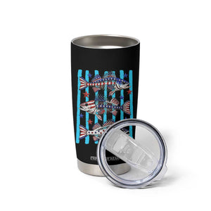 Patriotic Striped Bass Fishing Skeleton Tumbler Cup USA Flag Angler Gift TS12 Print Your Wear