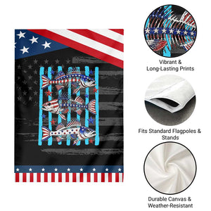 Striped Bass Fishing Skeleton Patriotic Garden Flag USA Flag Angler Gift TS12 Print Your Wear