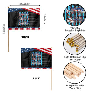 Striped Bass Fishing Skeleton Patriotic Handheld Flag USA Flag Angler Gift TS12 Print Your Wear