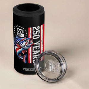 Vintage USA 250th Anniversary Bass Fishing Patriotic Gift 4 in 1 Can Cooler Tumbler TS12 Print Your Wear