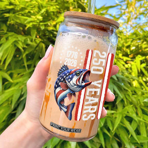 Vintage USA 250th Anniversary Crawfish Patriotic Gift Glass Can TS12 Black Print Your Wear