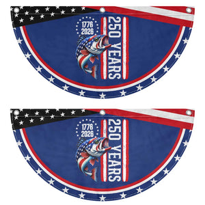 Vintage USA 250th Anniversary Bass Fishing Gift Patriotic Fan Flag