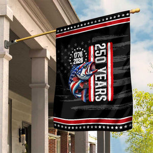 Vintage USA 250th Anniversary Bass Fishing Lover Gift Patriotic Garden Flag TS12 Distressed Black Red Print Your Wear