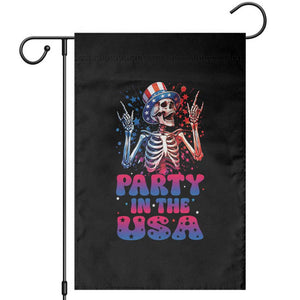 Funny Party In The USA Skeleton Rock Hand Garden Flag 4th Of July Rocker Gift TS12 Black Print Your Wear