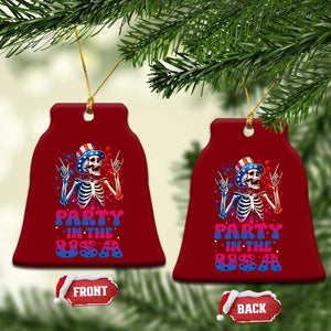 Funny Party In The USA Skeleton Rock Hand Ceramic Ornament 4th Of July Rocker Gift TS12 Print Your Wear