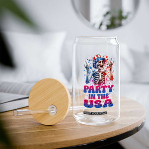 Funny Party In The USA Skeleton Rock Hand Glass Can 4th Of July Rocker Gift TS12 Print Your Wear