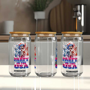 Funny Party In The USA Skeleton Rock Hand Glass Can 4th Of July Rocker Gift TS12 Print Your Wear