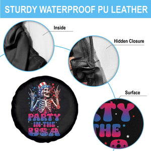 Funny Party In The USA Skeleton Rock Hand Spare Tire Cover 4th Of July Rocker Gift TS12 Print Your Wear