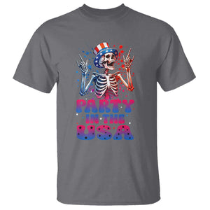 Funny Party In The USA Skeleton Rock Hand T Shirt 4th Of July Rocker Gift TS12 Charcoal Print Your Wear