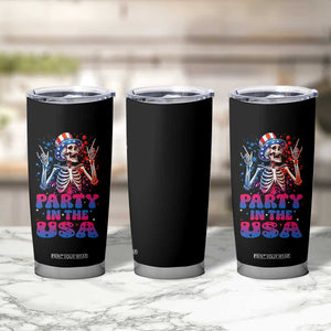 Funny Party In The USA Skeleton Rock Hand Tumbler Cup 4th Of July Rocker Gift