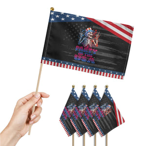 Funny Party In The USA Skeleton Rock Hand Patriotic Handheld Flag 4th Of July Rocker Gift TS12 Print Your Wear