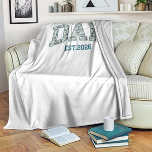 Promoted To Dad Est 2026 Throw Blanket Camo Fishing New Dad Gift TS12 Print Your Wear