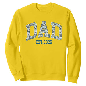 Promoted To Dad Est 2026 Sweatshirt Camo Fishing New Dad Gift TS12 Daisy Print Your Wear