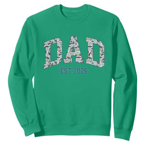 Promoted To Dad Est 2026 Sweatshirt Camo Fishing New Dad Gift TS12 Irish Green Print Your Wear
