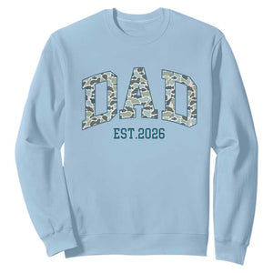 Promoted To Dad Est 2026 Sweatshirt Camo Fishing New Dad Gift TS12 Light Blue Print Your Wear