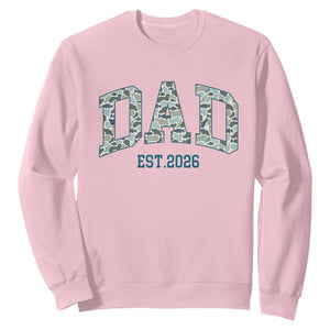 Promoted To Dad Est 2026 Sweatshirt Camo Fishing New Dad Gift TS12 Light Pink Print Your Wear