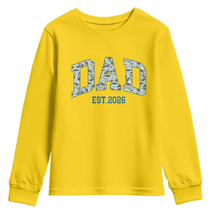 Promoted To Dad Est 2026 Youth Sweatshirt Camo Fishing New Dad Gift TS12 Daisy Print Your Wear