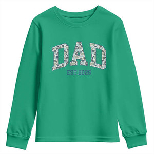 Promoted To Dad Est 2026 Youth Sweatshirt Camo Fishing New Dad Gift TS12 Irish Green Print Your Wear